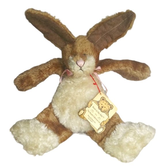 Boyds Bears in the Attic Edina Flat Hare Stuffed Bunny Plush Brown Rabbit Toy - Picture 1 of 8